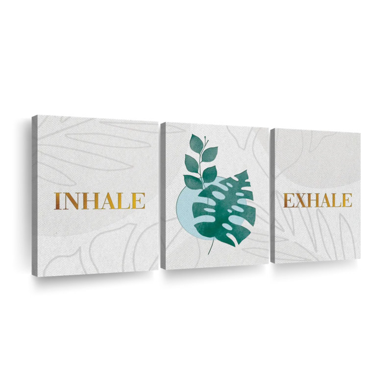 «Inhale Exhale Zen III», reproduction sur toile, H 27 po x l 56 po x P 1,25 po