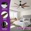 Ventilateur de plafond 66 po en faux bois avec lumières DEL