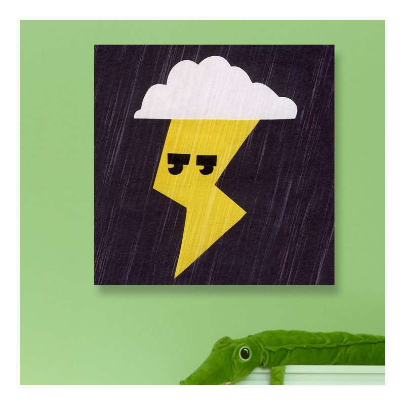 Éclair de tonnerre - Impression sur toile, H 12 po x l 12 po x P 1,5 po