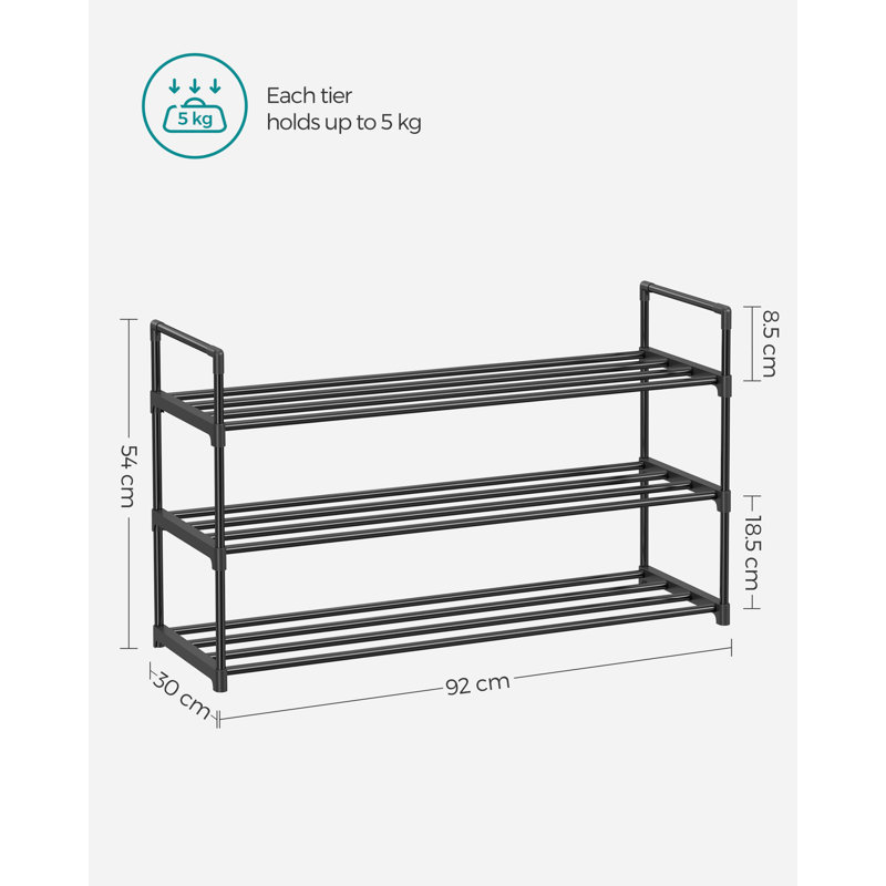 Berowalt 10 Pair Shoe Rack, Black