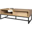 Meuble télé avec casier de rangement et tiroir, design moderne côtier, bois naturel