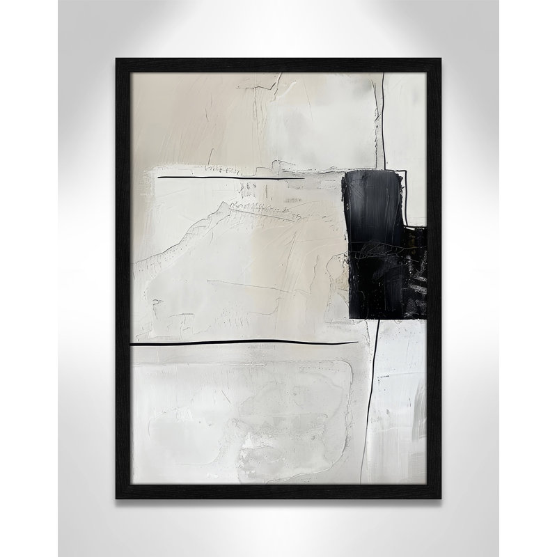 «Neutral Balance I Print» par Lazar Studio, 17'' W x 23'' H, Grain de bois noir, Impression encadrée