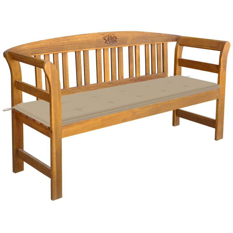 Banc de jardin en bois Brittini, Gris clair