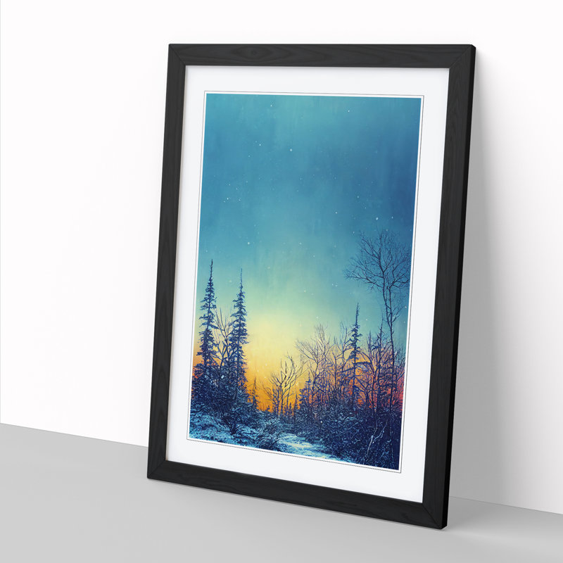 Winter Forest - Single Picture Frame Print, Black, 64cm H x 46cm W x 2cm D