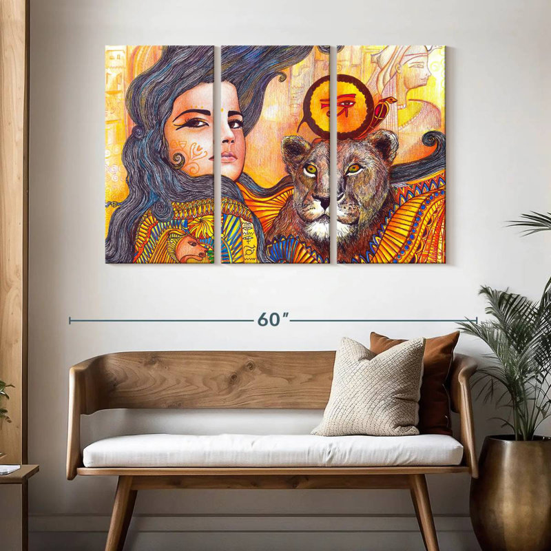 Déesse Leisha Sekhmet, H 32 po x l 50 po