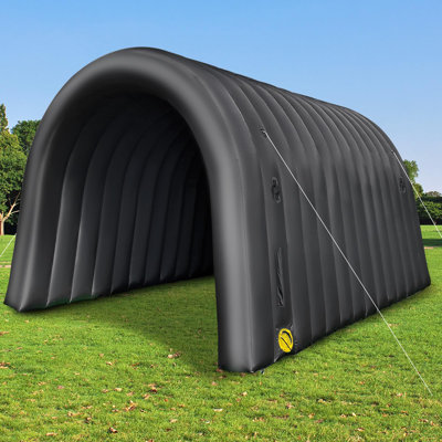 GR8FUN Inflatable Sports Tunnel Entrance 16x10x10FT Black, Built-in Blower – Event Inflatable Tunnel Tent for Team Intros, Business Promotion, Trade Shows, Advertising & Exhibitions