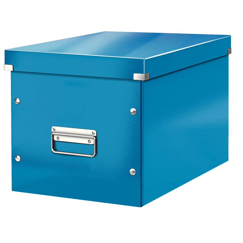 Leitz Cardboard / Paper Decorative Bin, 32cm H x 31cm W x 36cm D, Blue