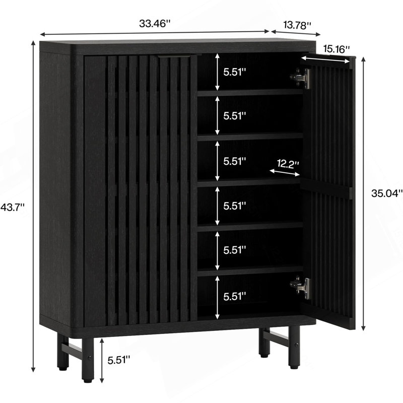 Storage Cabinet,Modern Shoe Cabinet, Black