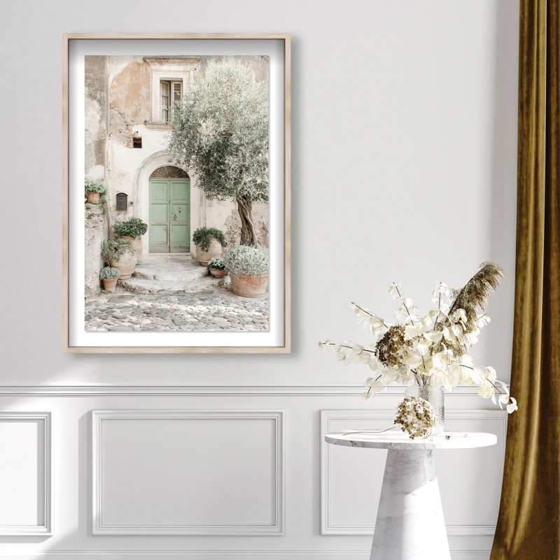 Mint Door I Shadowbox Architecture Print by Oliver Gal, Black Frame, 10 x 15, 11.5"H x 16.5"W, Black Shadowbox
