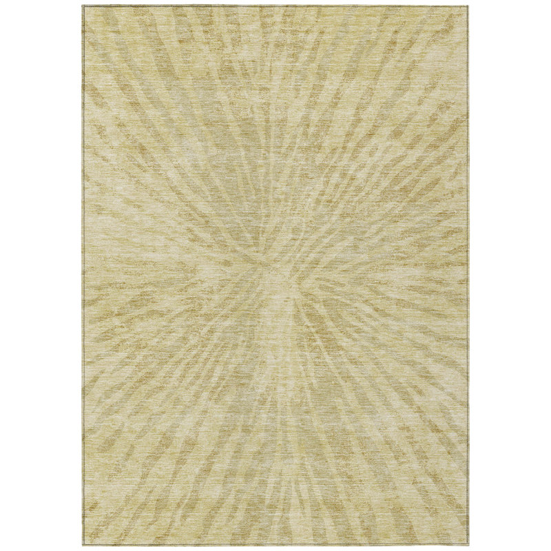 Tapis extérieur lavable abstrait beige et brun clair 8 pi x 10 pi