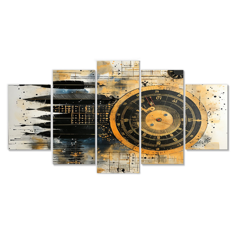 Lagroue - art mural attrape-rêves pour le salon, 5 pièces, H 32 po x l 60 po
