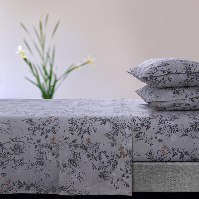 Katy Flannel Sheet Set, Natural, Queen + 2 Pillowcases