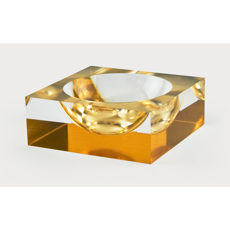 Lucite Decorative Bowl, Gold