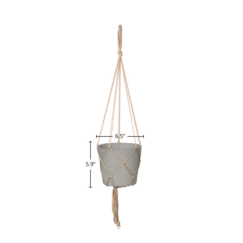 Mashud Craft Hanging Pot with Netting, 5.5" H x 5.7" W