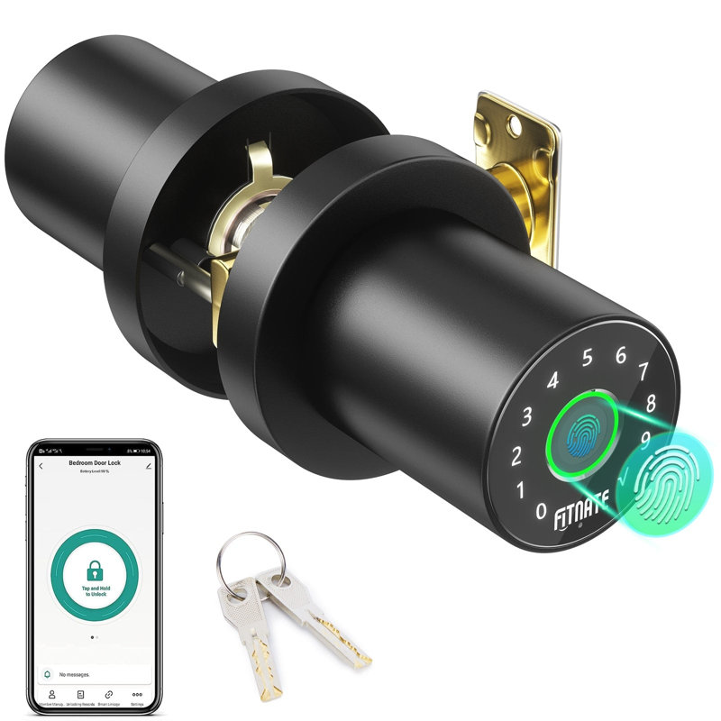 Serrure de porte intelligente 4-en-1 à empreinte digitale