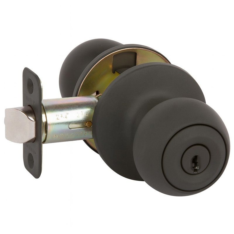 Callan Fairfield Entry Door Knob in Matte Black, Black