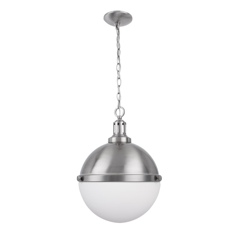 Simple Globe 2-Light Pendant Light, Nickel