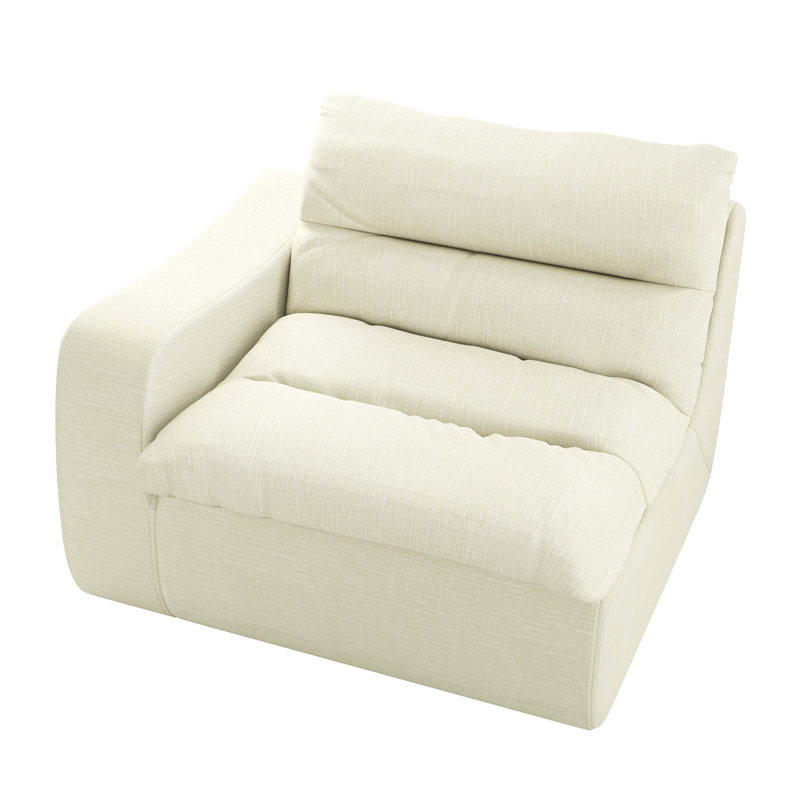 Canapé Lazy, Tissu beige, Orienté à gauche (vu de face)