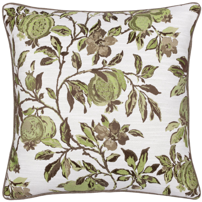 Cardone Floral Square Throw Cushion, Green