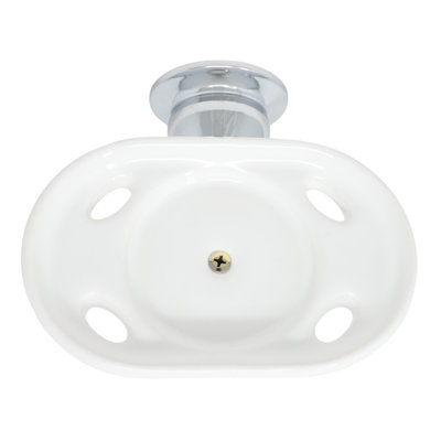 Rio Grande Traditional Wall Mount Porcelain Toothbrush and Glass Holder, Solid Brass by Strom Living