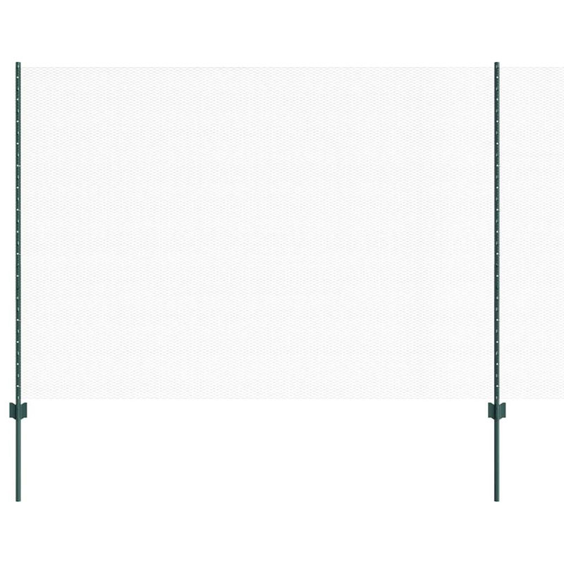 Vidaxl Fence With Posts Steel, 160cm H x 2500cm W x 2.7cm D, Green