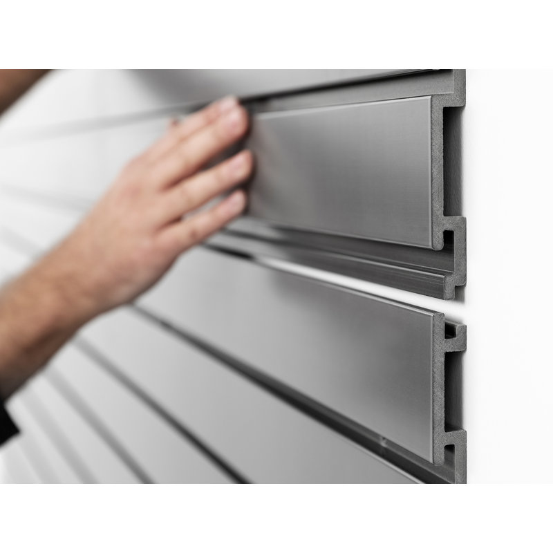 Silver 71.8" H x 160" W PVC Slatwall Kit