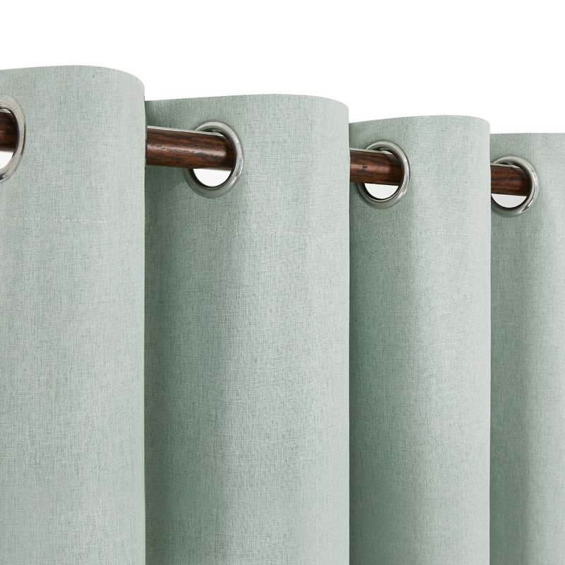 Ipswich Blackout Thermal Grommet Curtain Panels, 52" W x 95" L, Green