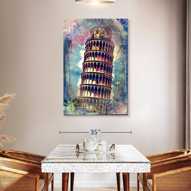 Lilie Grunge Tower Of Pisa, 48" H x 32" W