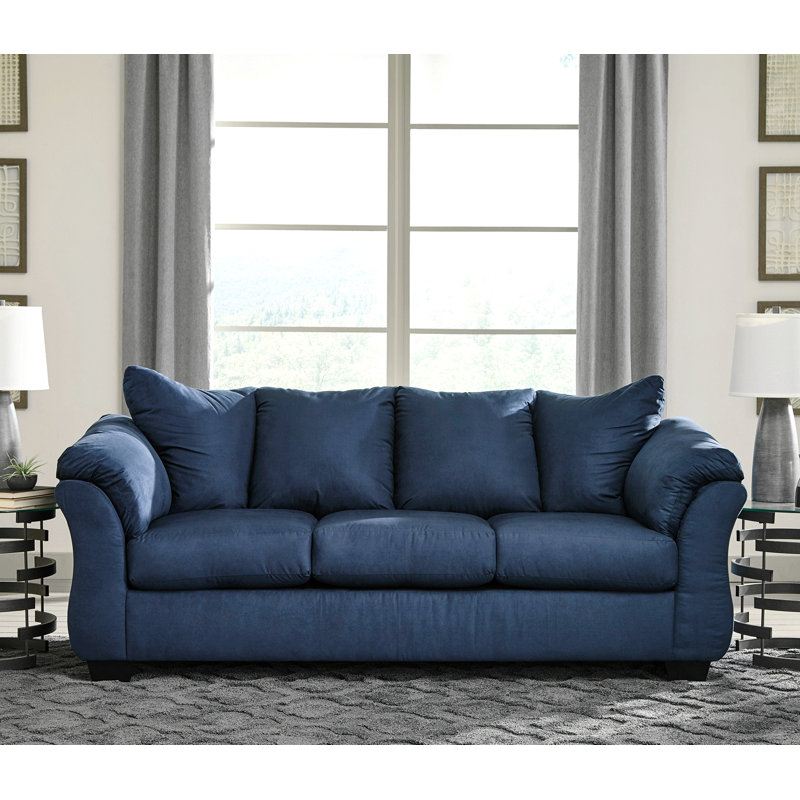 Canapé en microfibre Aruca Sensations, bleu marine