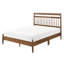 Grand lit plateforme au fini châtaignier - Meuble transitionnel pour chambre à coucher, structure en bois, sans sommier, H 64 po x 84,5 po x 47 po, fondation avec une chambre de livraison, livraison, H 64 po x 84,5 po x H 47 po-1331801961