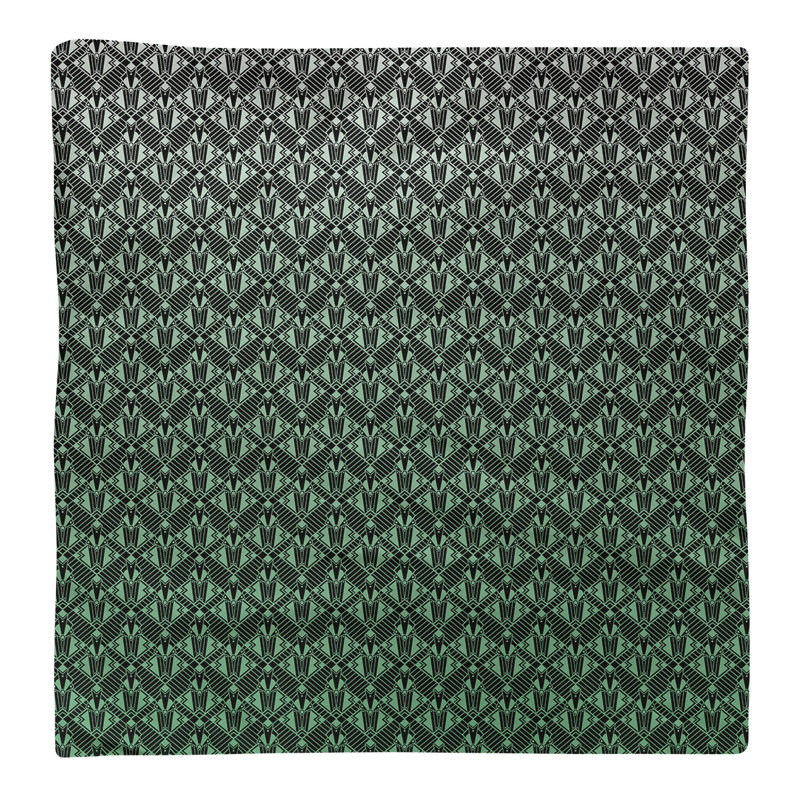 Serviette de coton art déco classic, Dégradé vert, H 0,1 po x l 22 po x P 22 po, Sergé de coton