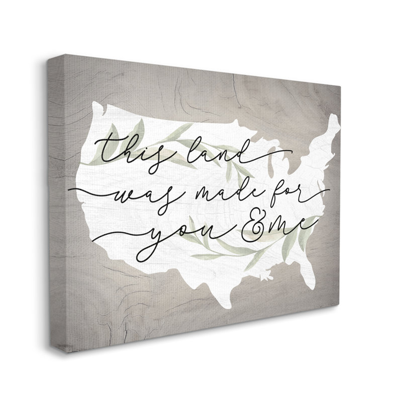 Carte des États-Unis «Rustic Americana Cursive» par Lil 'Rue - impression, L 48 po x H 36 po, Toile tendue