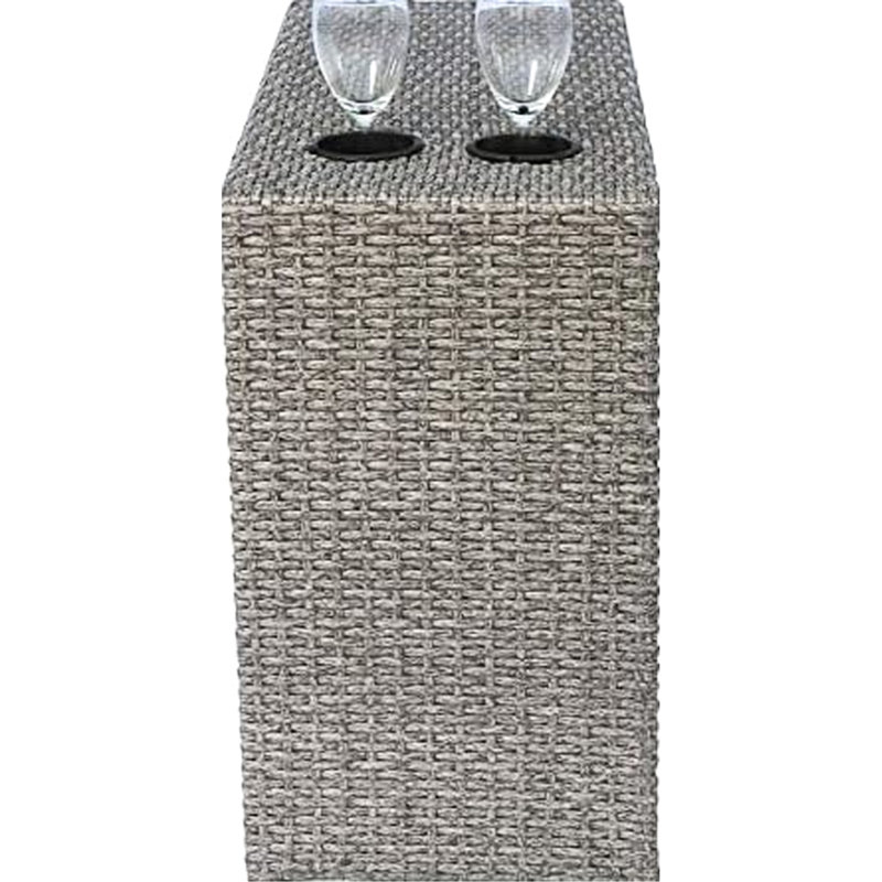 Table d'extérieur avec mélange de gris - porte-gobelet