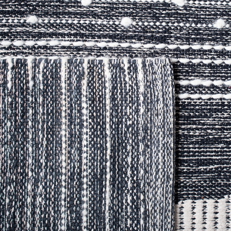 Tapis noir en coton / laine Seren, Rectangle 3 pi x 5 pi