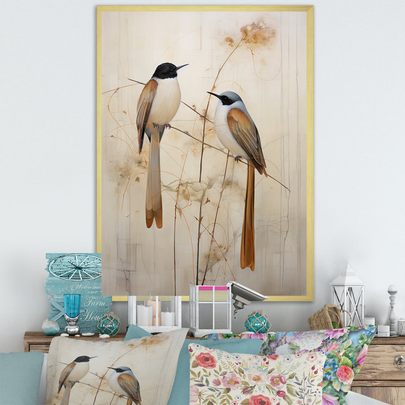 Minimalisme, branche florale d'oiseaux de paradis III, H 40 po x l 30 po x P 1,5 po, Or
