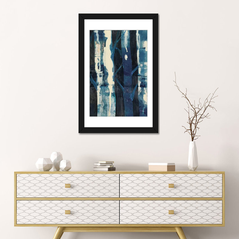 « deep colors ii indigo », reproduction sur toile, Papier d'art encadré noir, Blanc, H 24 po x l 16 po x P 1 po