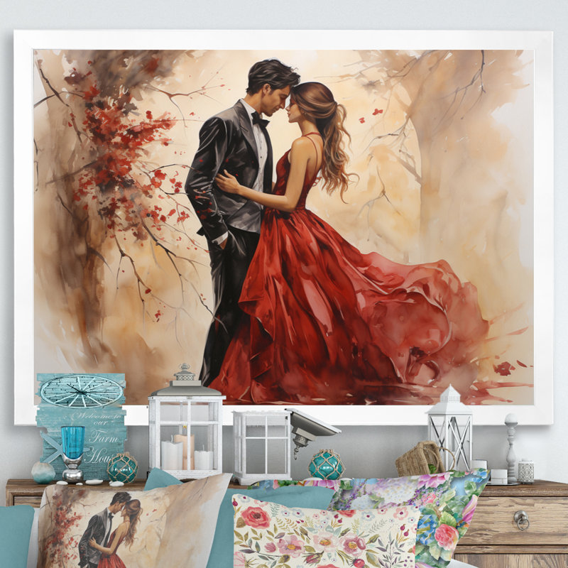 Mariage, mariage éternel, art mural romantique, Cadre simple blanc, H 30 po x l 40 po x P 1,5 po
