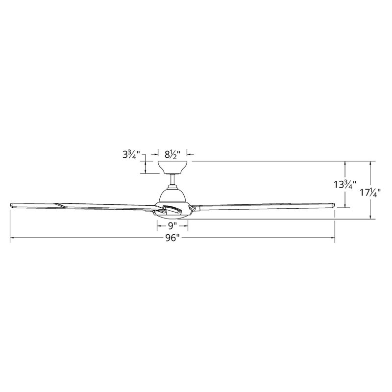 Hydra 9"6 8 - Blade Outdoor Smart Standard Ceiling Fan with Wall Control and Light Kit Included, Works With Alexa and iOS or Android App