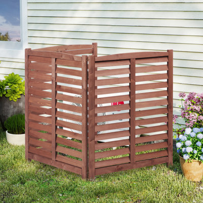 Kellan Outdoor 3-Panel Wooden Privacy Screen