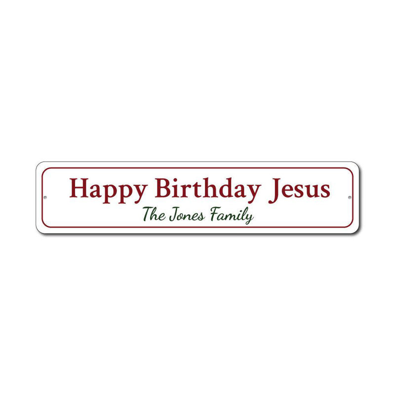 Plaque en aluminium «Jesus» Birthday, H 4 po x l 18 po x P 0,04 po