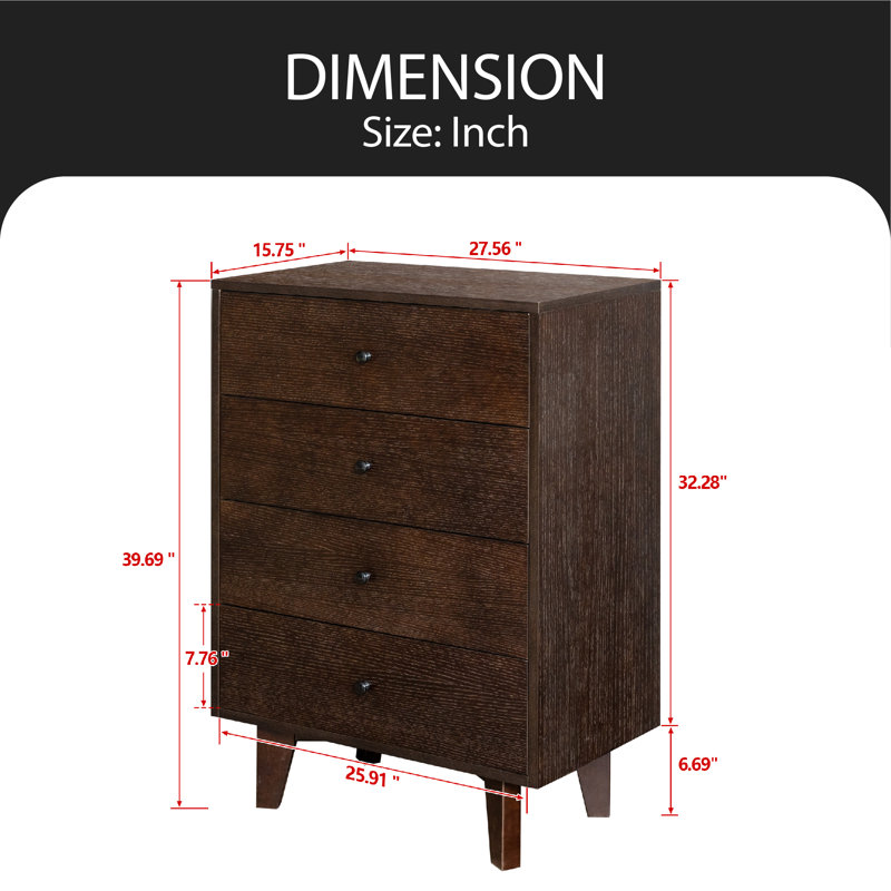 Commode 4 tiroirs Jaired