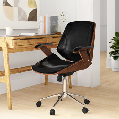 Hans Faux Leather Mid-Century Office Chair
