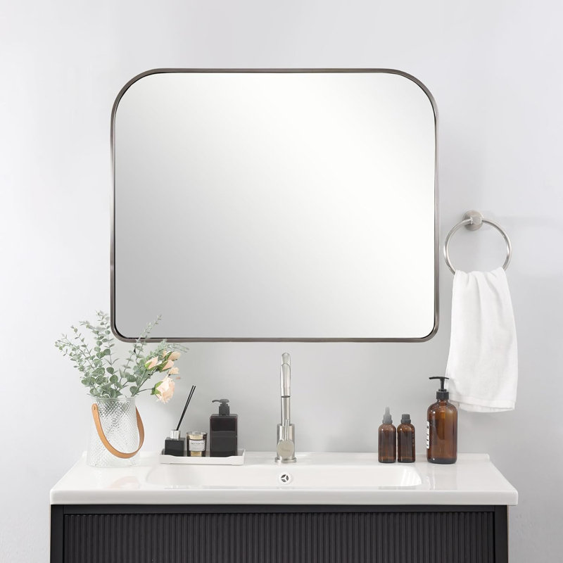  Miroir de salle de bain Bold Cadre en acier inoxydable, Chrome poli