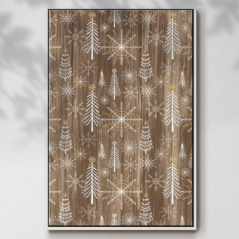 Barnwood Wonderland Collection E - reproduction sur toile avec cadre flottant, H 25 po x l 17 po x P 1,5 po, Blanc