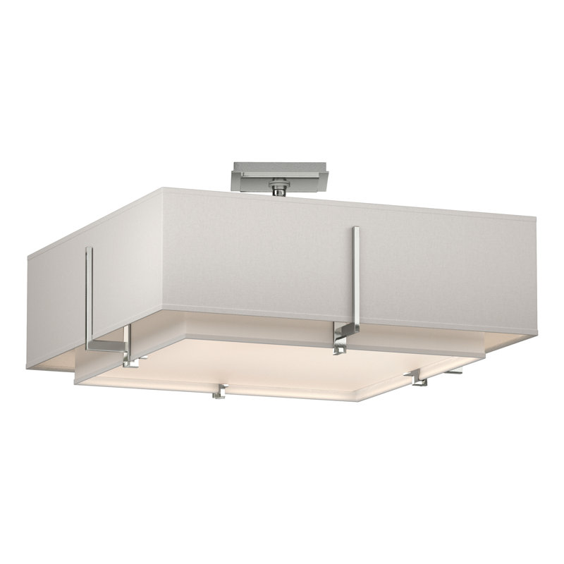 Exos 4 - Light 20.6" Semi Flush Mount, Natural Anna, Sterling