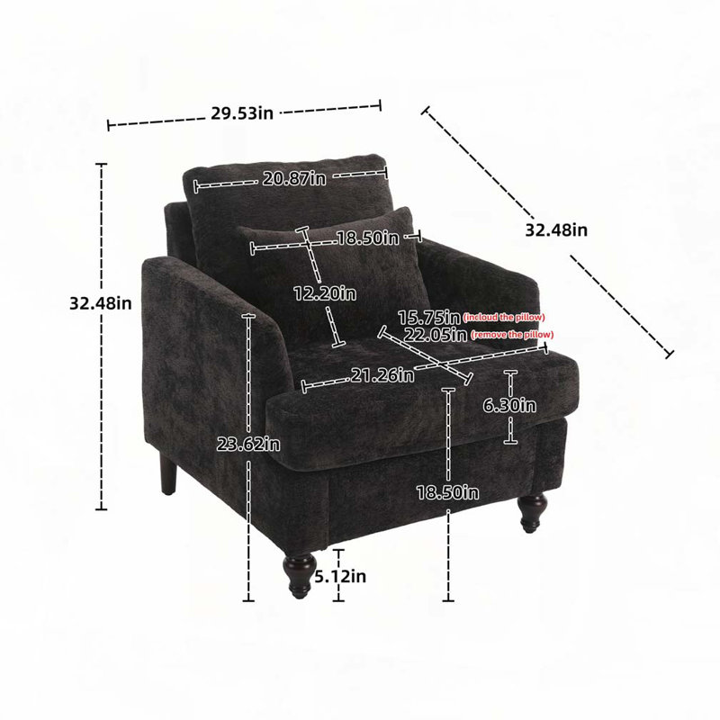 Fauteuil Chenille, Noir, noir, noir, noir