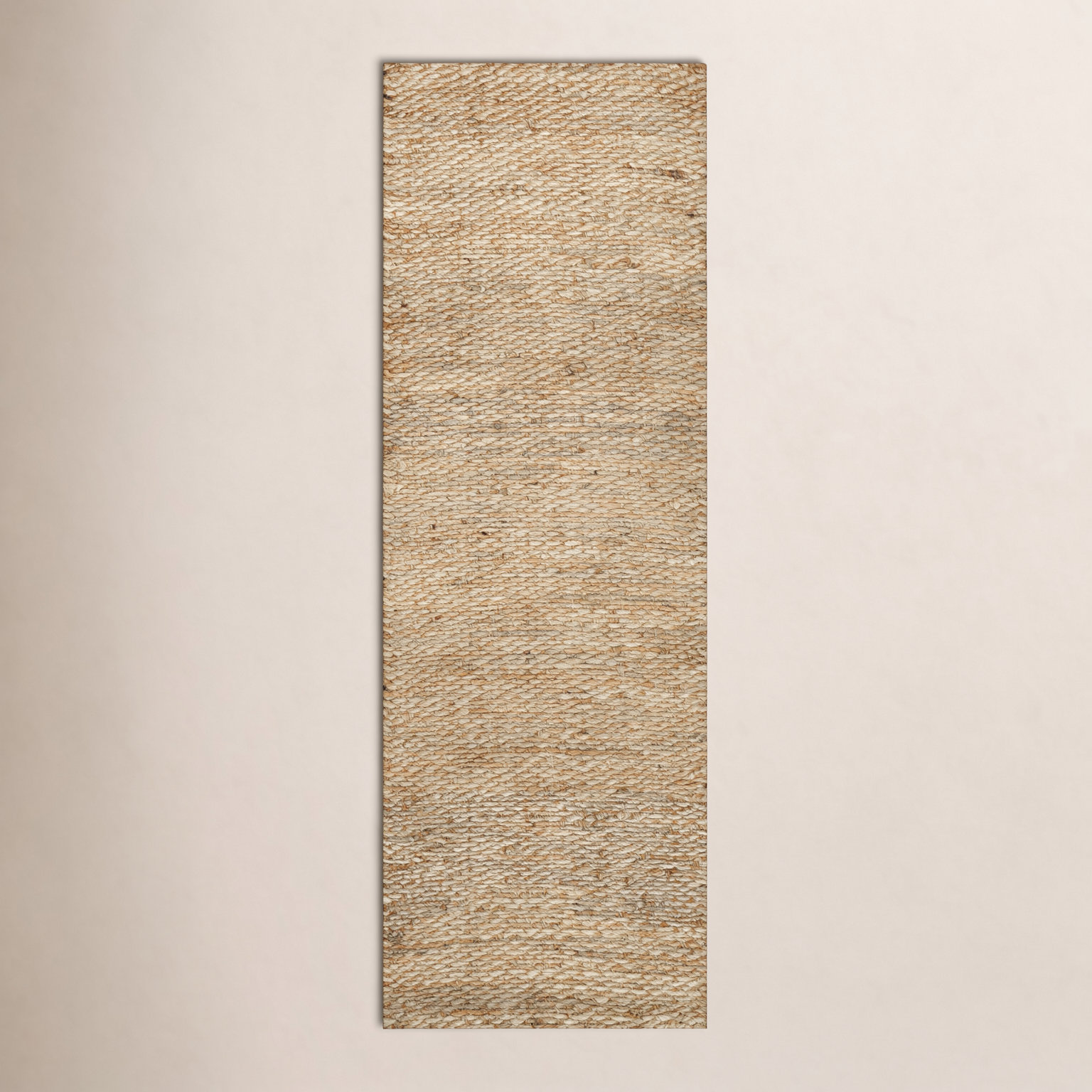 Natural Hand-Woven Jute Rug, Rectangle 2'6" x 8'
