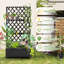 Boîte à fleurs surélevée en métal avec treillis et roues pour patio et jardin）-2004957417-2004957418