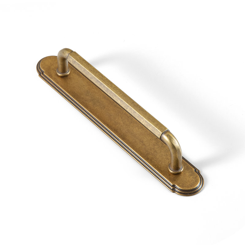 Ensemble de poignées de bar classiques avec contre-plaque (G014), 5", Laiton antique