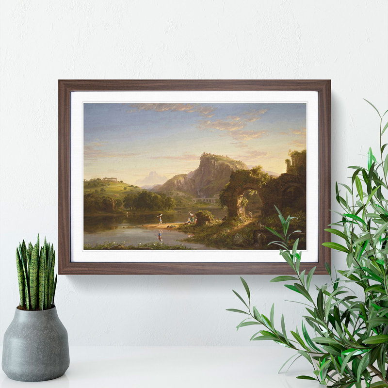 Allegro by Thomas Cole - Picture Frame Graphic Art, Walnut Framed, 27cm H x 36cm W x 2cm D